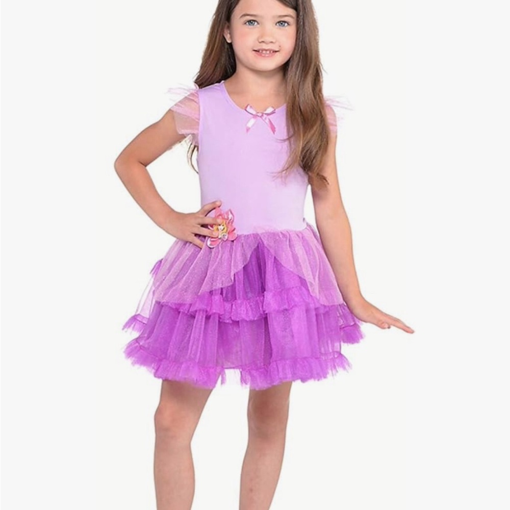 Disney Princess Tangled Rapunzel Purple & Pink Tutu Dress Costume Small 4-6
